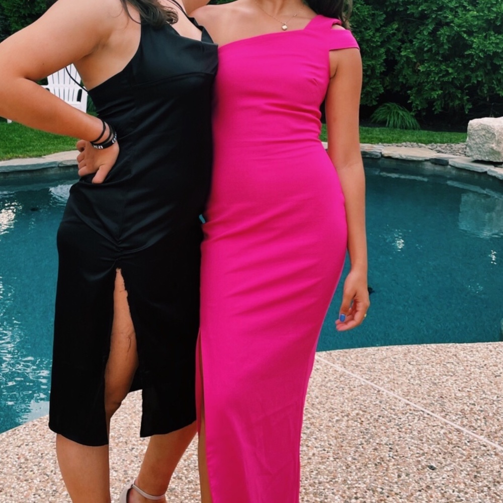 Likley pink one shoulder long dress